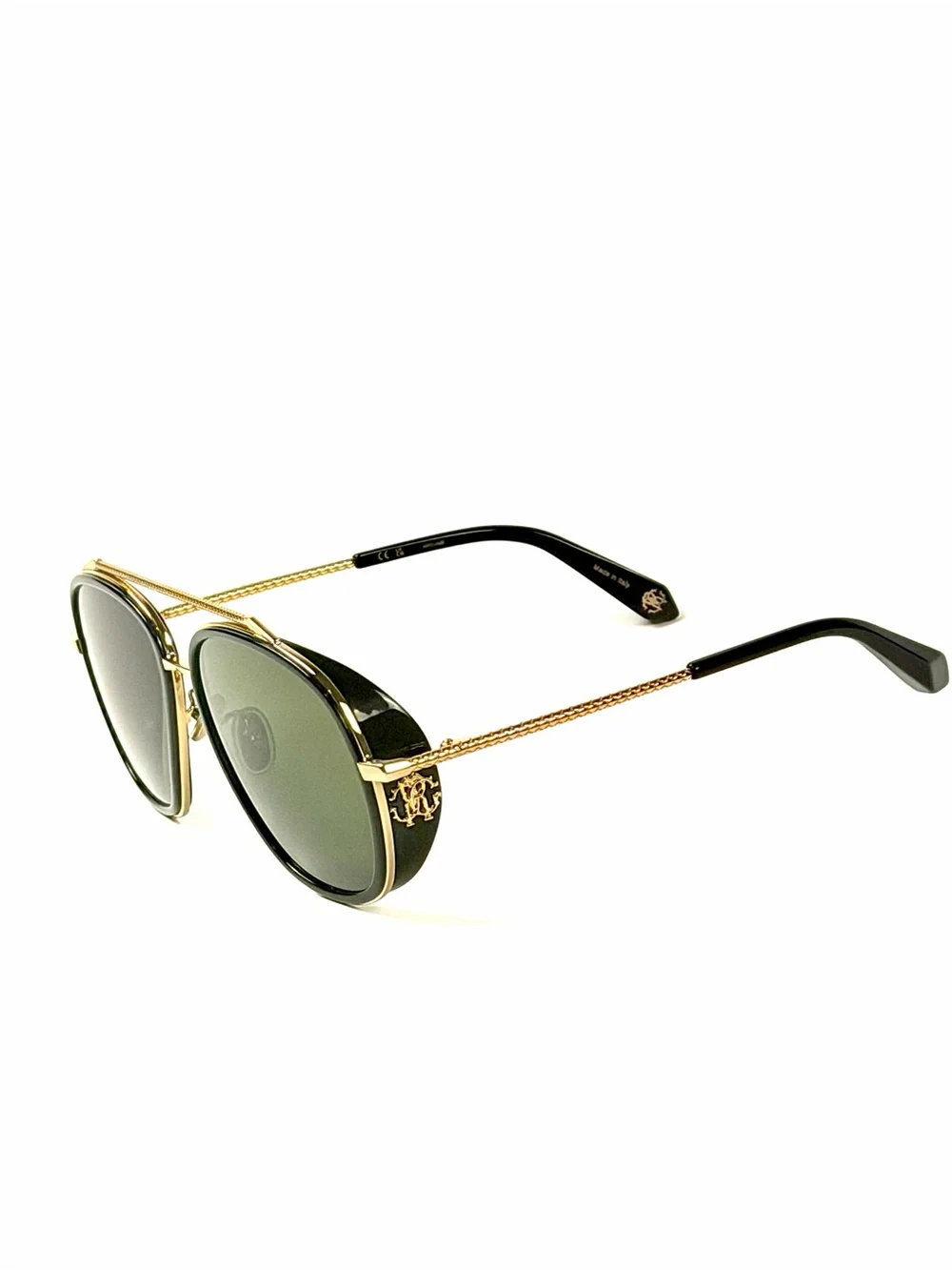 Roberto Cavalli SRC008 COL. 0300 Sunglasses Shiny Black Gold Authentic New